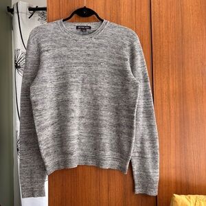 Michael Kors Grey Crew Neck Knit Sweater Size L Cotton Wool Blend